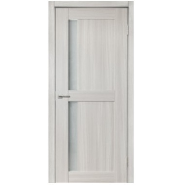 Дера, межкомнатная дверь  эко-шпон (Мастер-681), сандал белый, со стеклом