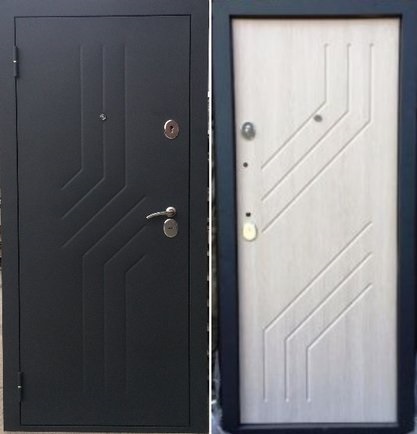 Ретвизан входная стальная дверь, Аризона -215, черный сатин /лиственница светлая.