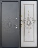 Входная стальная Дверь, Монарх 5 Цветок, черный бархат/светлая, терморазрыв.