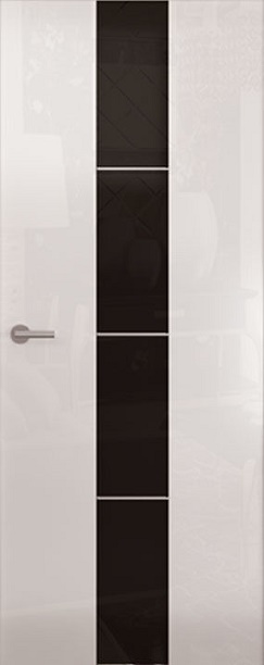 Дверь межкомнатная \"Avorio-5\" глянец белый черное стекло