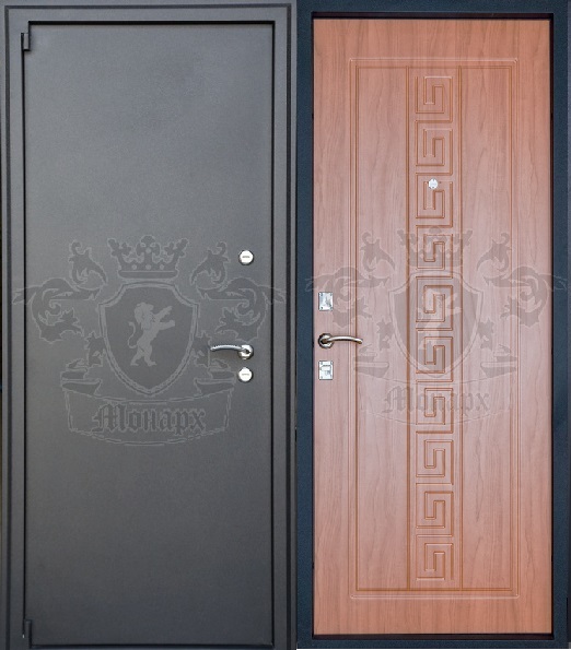 Входная стальная Дверь, Монарх 5 Эллада, черный бархат/энегри золотой, терморазрыв.