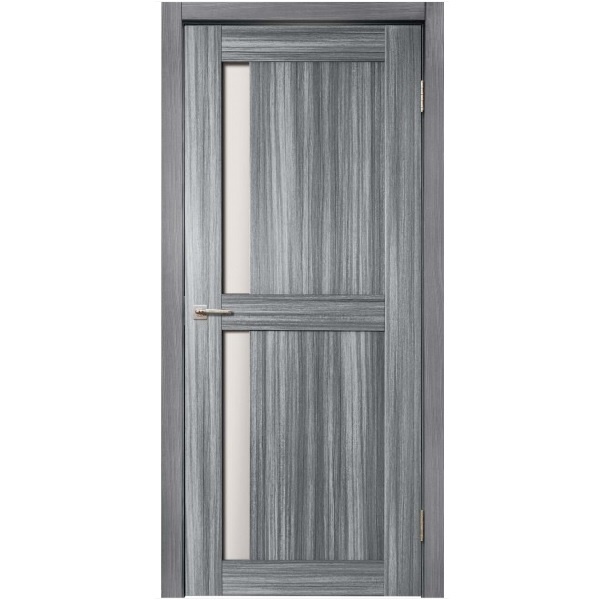 Дера, межкомнатная дверь  эко-шпон Мастер -681 , сандал серый, со стеклом.