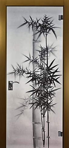 Межкомнатная дверь стеклянная Trend "Бамбук" беленый дуб.