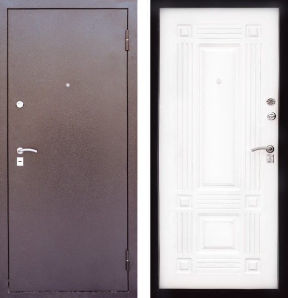 ДверноФФ входная стальная дверь  Лондон черный шелк/ (Белый шелк)