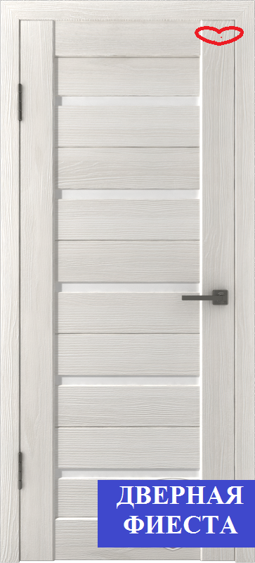 ВФД межкомнатная дверь эко шпон  Лайн 1 / стекло белое.