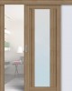 Раздвижная межкомнатная дверь Сибирь-профиль La Stella 205, стекло матовое, цвет тиковое дерево, остекленная.
