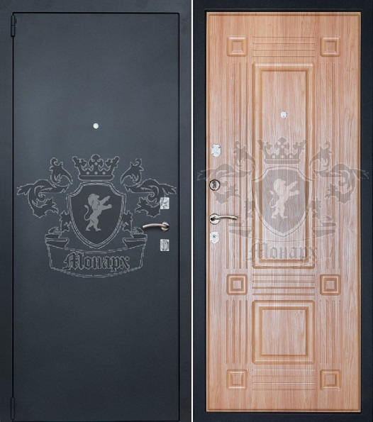 Входная стальная дверь Монарх 1 Италия, черный муар.