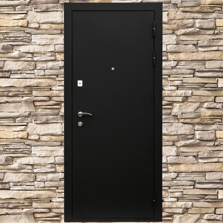 Falko Оптим № 3   входная стальная дверь (черный пластик)  Конфигуратор